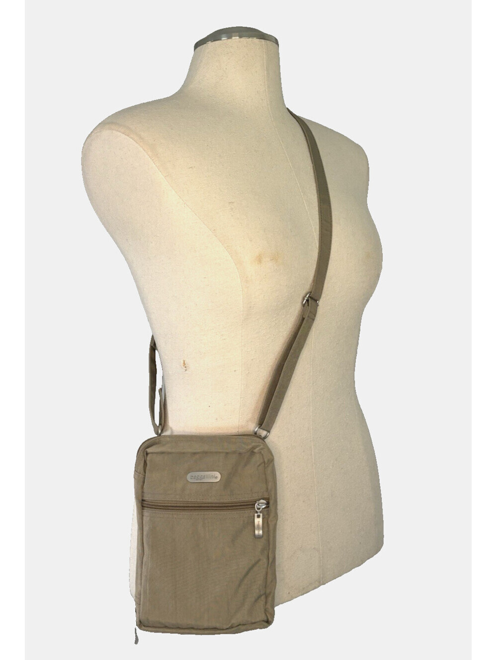 Baggallini Wallet Bagg Crossbody Waist Pack Purse Convertible Bag Beige EUC